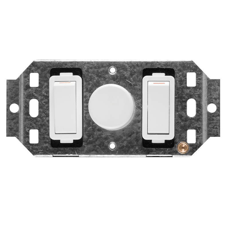 Crabtree Classic 2 Lever 800W Rotary Dimmer Switch on 2×4 Yoke