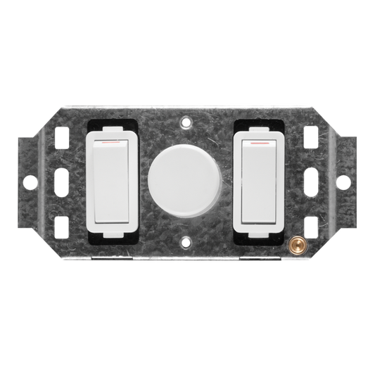 Crabtree Classic 2 Lever 800W Rotary Dimmer Switch on 2x4 Yoke
