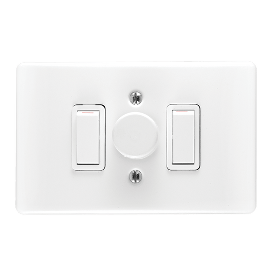 Crabtree Classic 3 Lever 800W Rotary Dimmer Switch on 2x4 Yoke