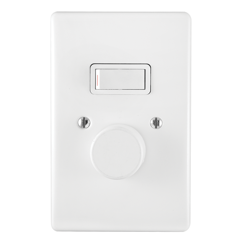 Classic 2 Lever 500W LED Rotary Dimmer Switch on 2×4 Yoke with Steel Coverplate