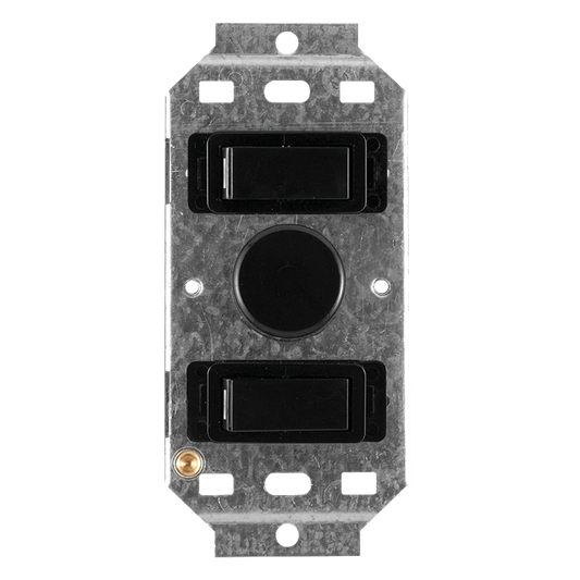Crabtree Classic 3 Lever 500W LED Rotary Dimmer Switch on 2x4 Yoke