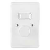 Crabtree Classic 1 or 2 Lever LED Press On/Off Rotary Smart Dimmer with White Coverplate