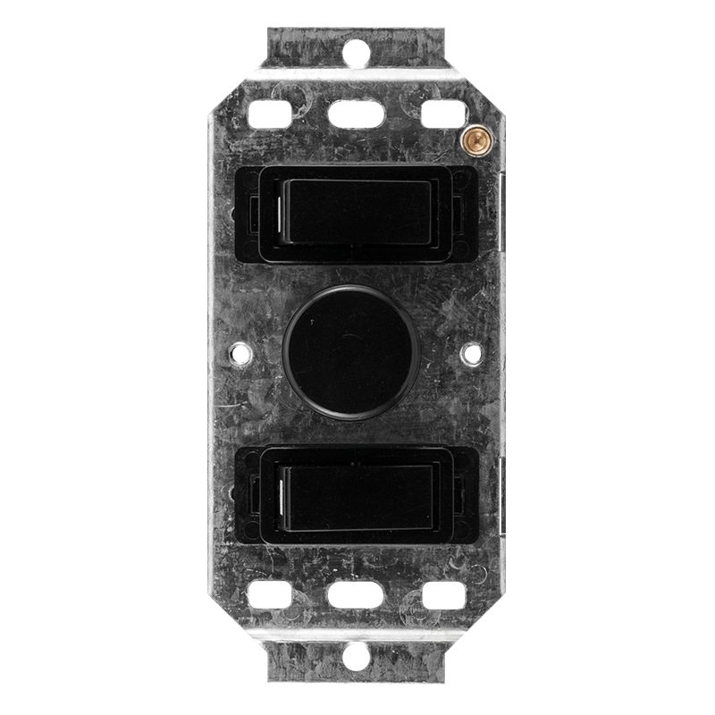 Crabtree Classic 2 or 3 Lever LED Press On/Off, Rotary Smart Dimmer (Black, 50x100)