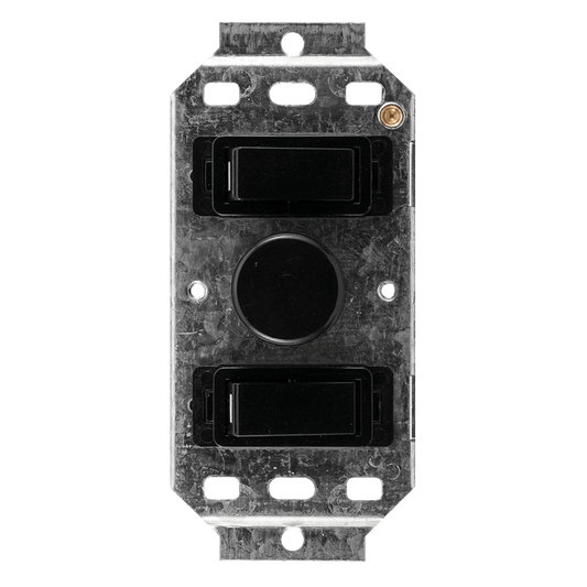 Crabtree Classic 2 or 3 Lever LED Press On/Off, Rotary Smart Dimmer (Black, 50x100)