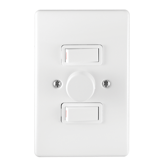 Crabtree Classic 2 or 3 Lever LED Press On/Off Rotary Smart Dimmer with Coverplate 225W