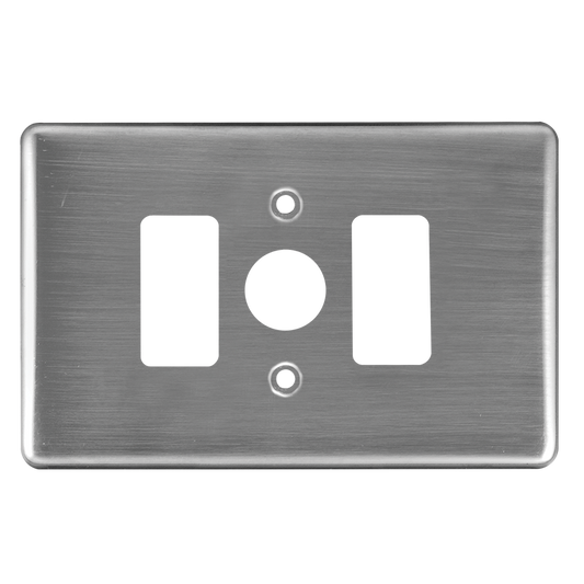 Crabtree Classic 2 Lever Dimmer Steel Coverplate with Satin Chrome Finish