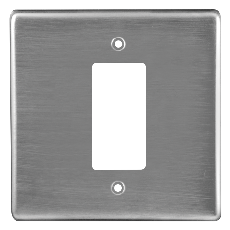 Crabtree Classic Isolator Steel Coverplate - Satin Chrome Finish