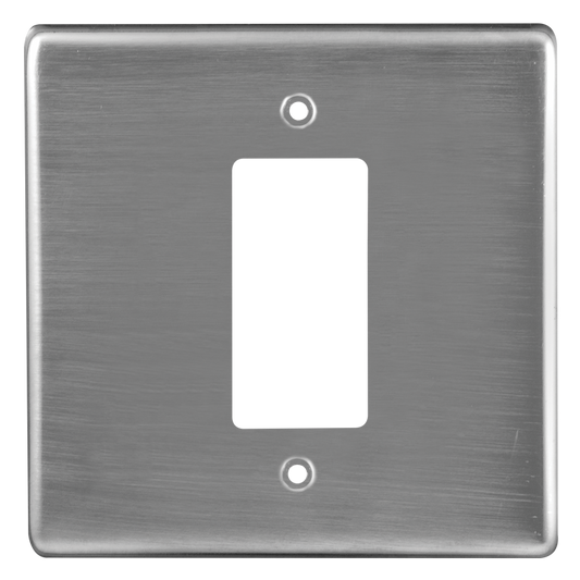 Crabtree Classic Isolator Steel Coverplate - Satin Chrome Finish