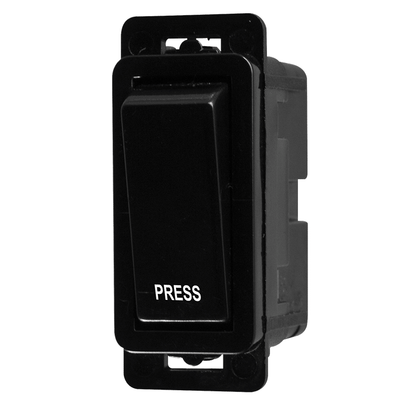 Crabtree Classic 1 Way Clip-in Bellpress (Press) - Black