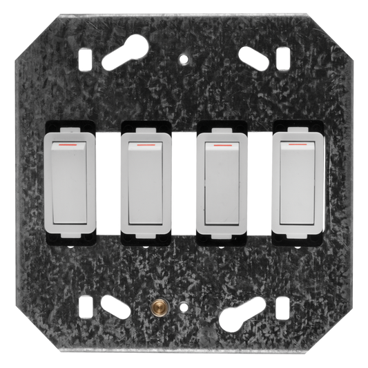 Crabtree Classic 4 Lever 4×1 Way Switch on 4×4 Yoke - Elegant Control