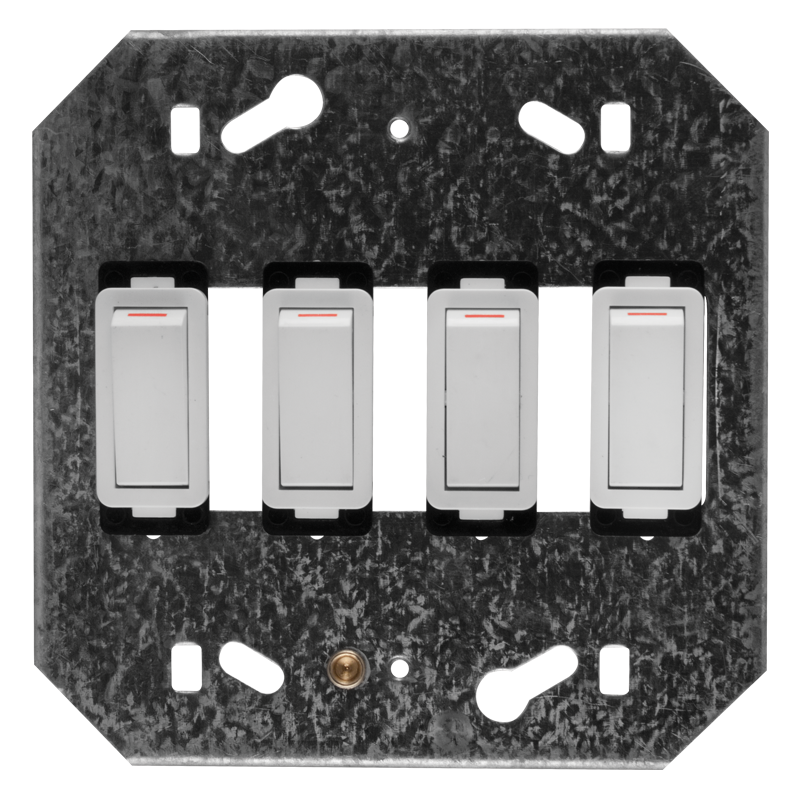 Crabtree Classic 4 Lever 4x1 Way Switch, 4x4, 100x100
