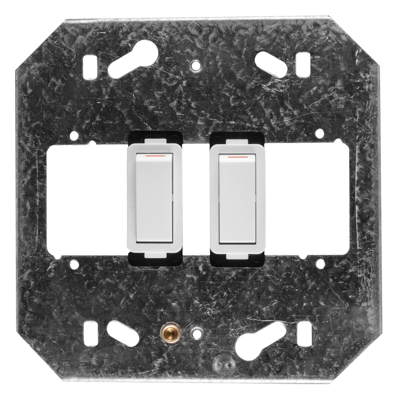 Crabtree Classic 2 Lever 2x1 Way Switch on Yoke, 100x100mm