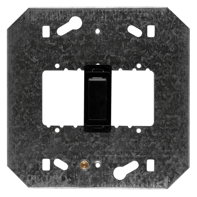 Crabtree Classic 1 Lever 1 Way Switch on 4x4 Yoke - Black Polycarbonate Design