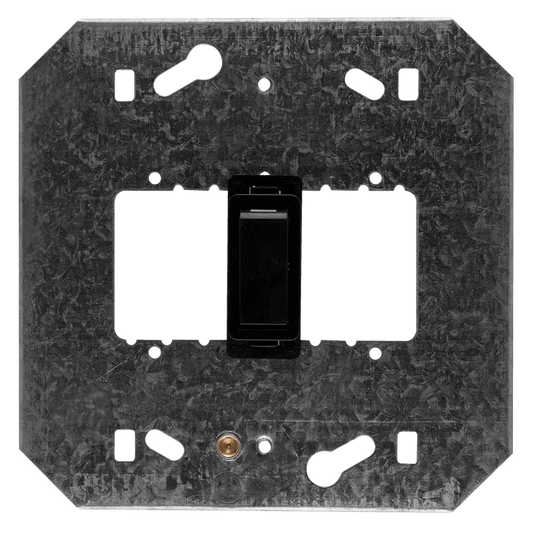 Crabtree Classic 1 Lever 1 Way Switch on 4x4 Yoke - Black Polycarbonate Design