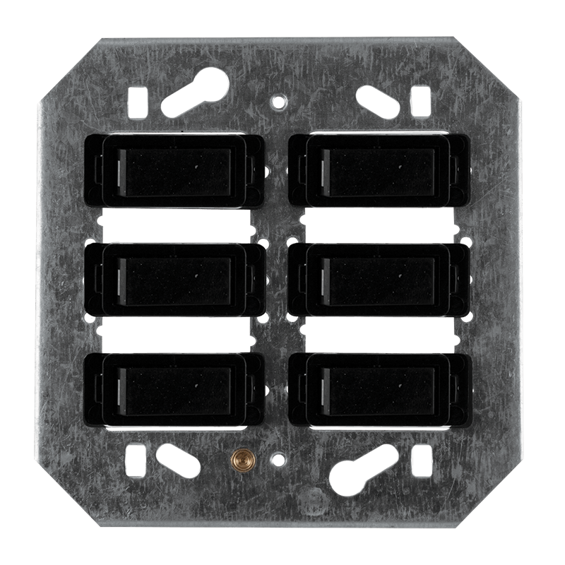 Crabtree Classic 6 Lever 6x1 Way Switch, 4x4, Black Finish (2479/008)