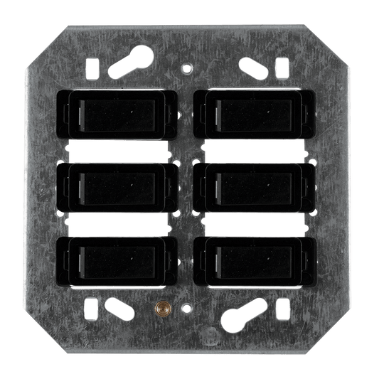 Crabtree Classic 6 Lever 6x1 Way Switch, 4x4, Black Finish (2479/008)