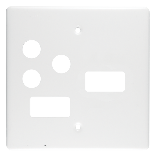 Crabtree Classic Mixed 1 Lever Switched STD Steel Socket Coverplate (100x100)