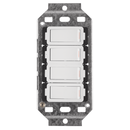 Crabtree Classic 4 Lever 4×1 Way Switch on 2×4 Yoke - Crabtree Classic