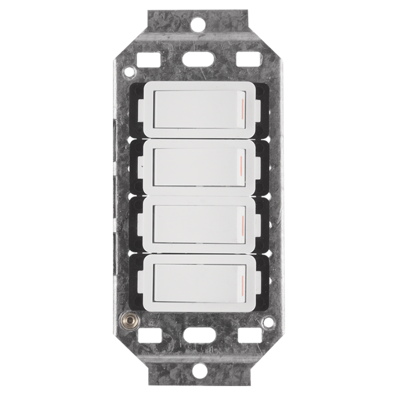 Crabtree Classic 4 Lever 4×1 Way Switch on 2×4 Yoke for Ultimate Lighting Control
