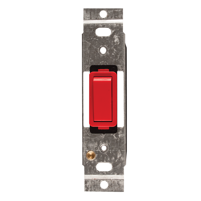 Crabtree Classic 1 Lever 2 Way Red Switch on 2x4 Yoke