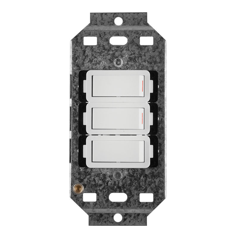 Crabtree Classic 3 Lever 2×1 plus 1×2 Way Switch on 2×4 Yoke