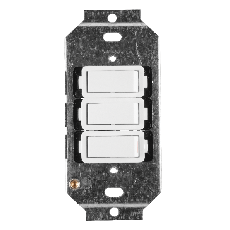 Crabtree Classic 3 Lever 1x1 Plus 2x2 Way Switch on Yoke
