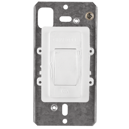 Crabtree Classic Double Pole 60A Isolator on 2x4 for Reliable Power Disconnection