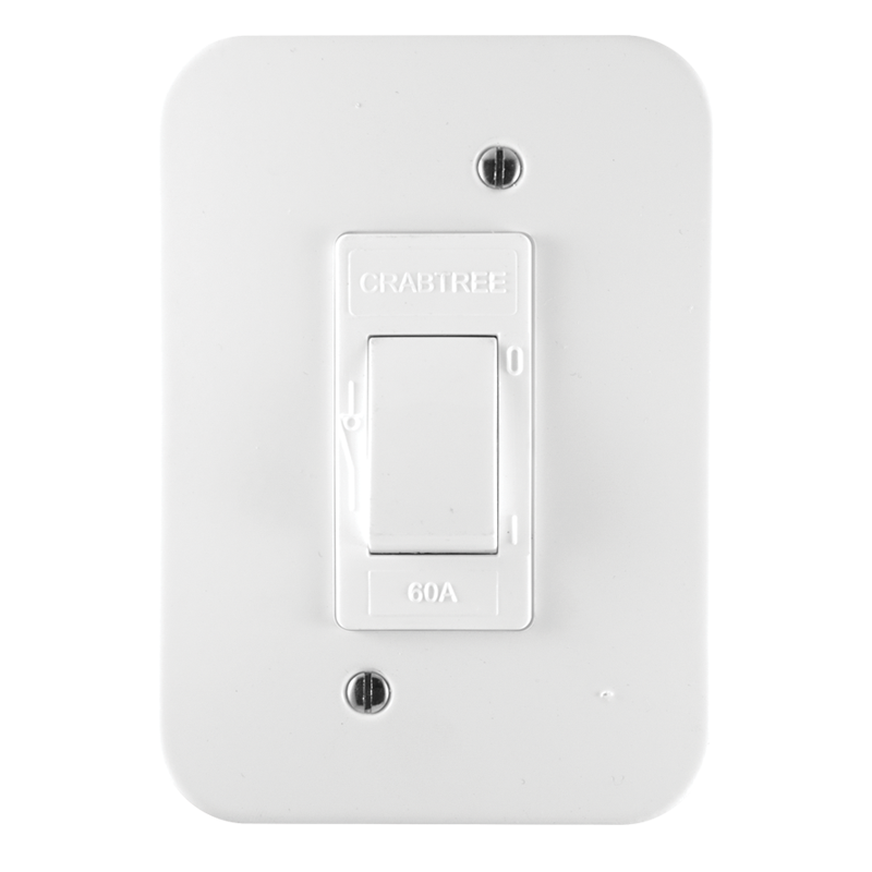 Crabtree Classic Industrial Triple Pole 60A Isolator on 119x83 Surface Box