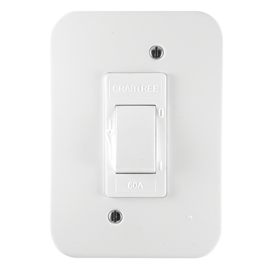 Crabtree Classic Industrial Triple Pole 60A Isolator on 119x83 Surface Box