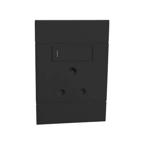 Veti 2 Single Rsa Vertical Socket Outlet - Charcoal