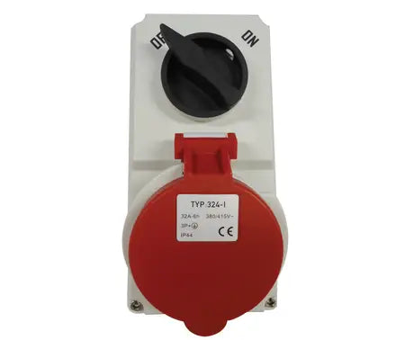 Switched Socket -  Interlocked - Surface Mounting - IP44