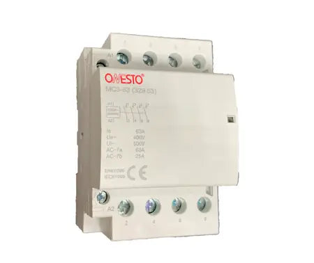 54mm Din Rail Modular Contactor - 2 NO + 2 NO Auxiliary - 4 Pole