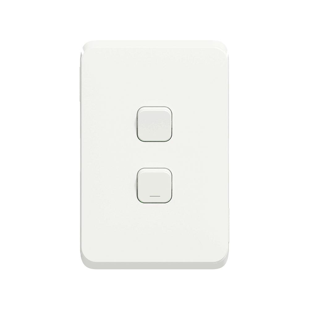 Schneider Electric Iconic 2 Lever Light Switch With Dimmer (Bellpress)