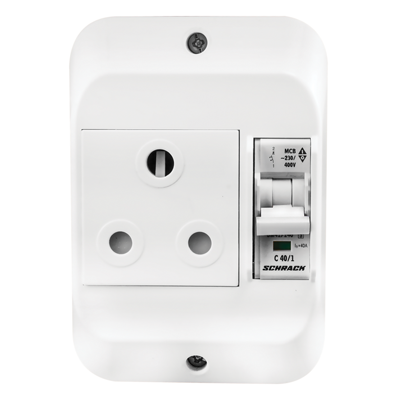 Crabtree Classic 16A Circuit Breaker Single Socket 164-1 on Surface Box