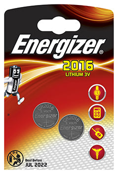 Energizer Cr2016Bs1 3V Lithium Coin Battery (2 Pack) (Moq 12)