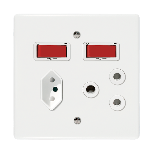 Crabtree Classic Combo Isolated Socket 164-1 & 164-2 - White