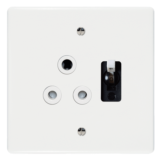 Crabtree Classic Single STD Socket with Single Pole 15A Circuit Breaker