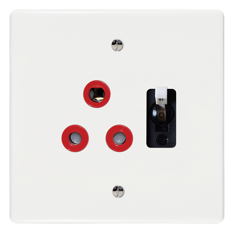 Crabtree Classic Red Single Dedicated Socket with Single Pole 15A Circuit Breaker