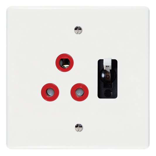 Crabtree Classic Red Single Dedicated Socket with Single Pole 15A Circuit Breaker