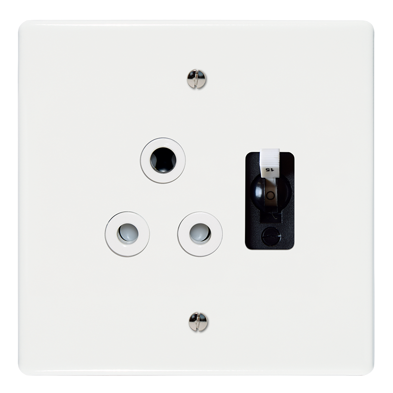 Crabtree Classic Single STD Socket with Double Pole 15A Circuit Breaker