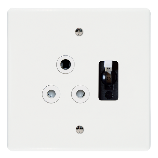 Crabtree Classic Single STD Socket with Double Pole 15A Circuit Breaker