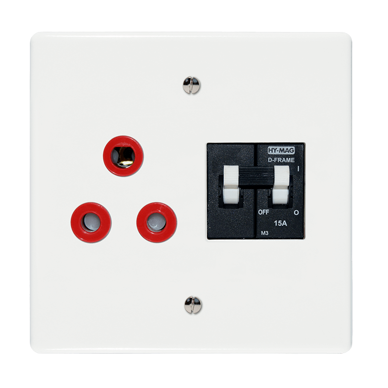 Crabtree Classic Single Dedicated Socket with Double-Pole 15A Circuit Breaker