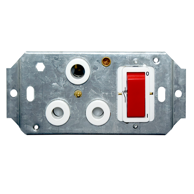 Crabtree Classic Single Isolated STD Socket 164-1, White, Double Pole Switched Red