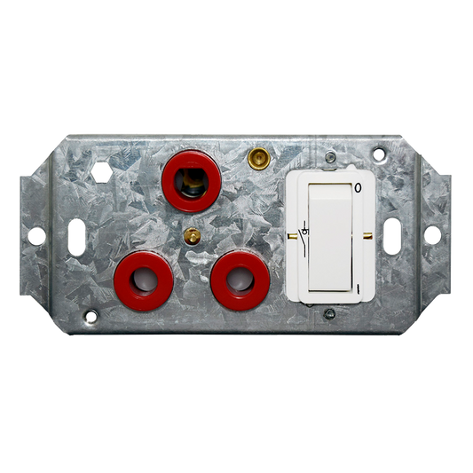 Crabtree Classic Single Dedicated 164-4 Socket, Red Double Pole Switched, White on Yoke