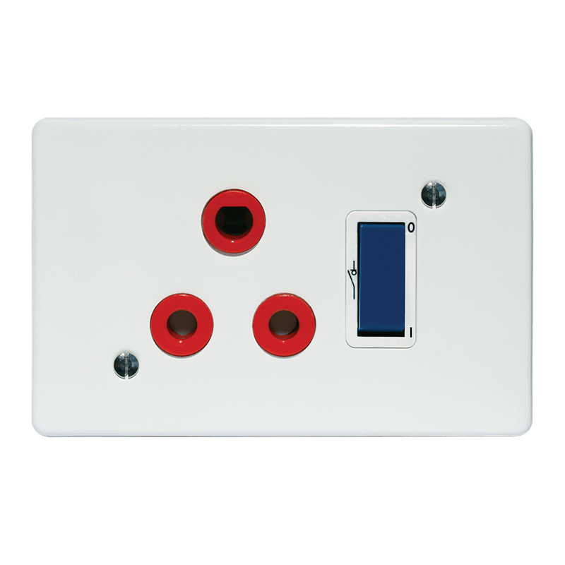 Crabtree Classic Red Double-Pole Switched Socket 164-4
