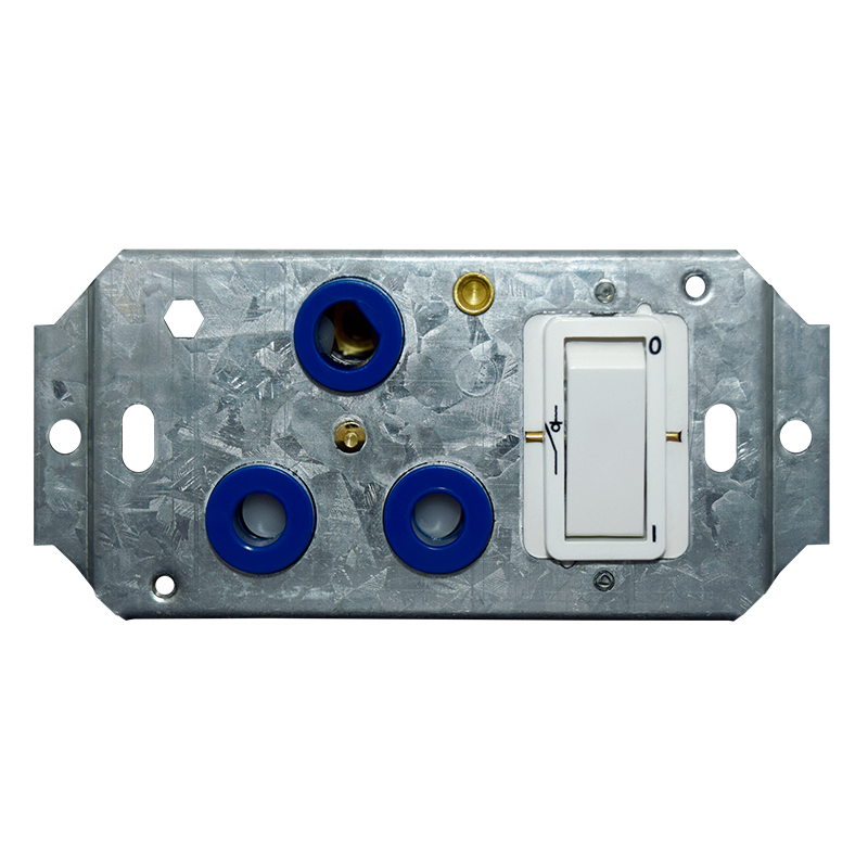 Crabtree Classic Blue Double Pole Switched Socket on Yoke