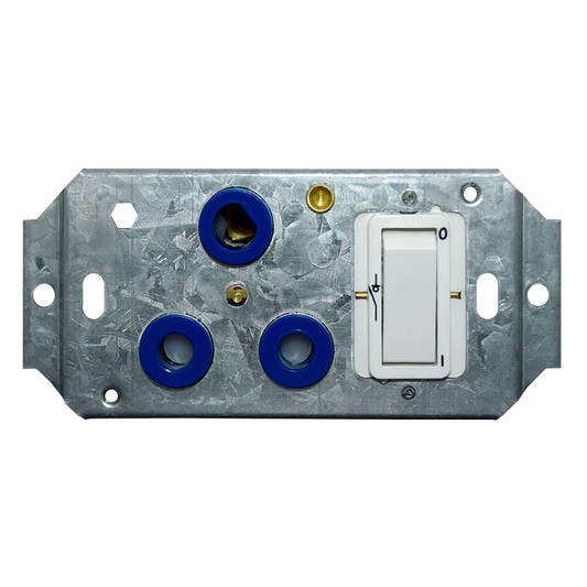 Crabtree Classic Blue Double Pole Switched Socket on Yoke