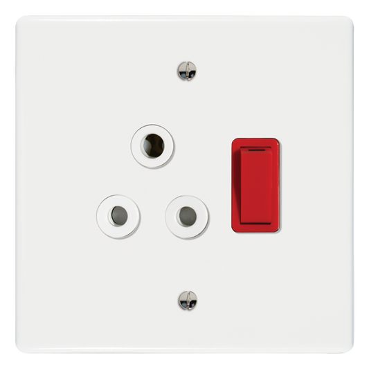 Crabtree Classic Single Isolated STD Socket 164-1 - White Switched