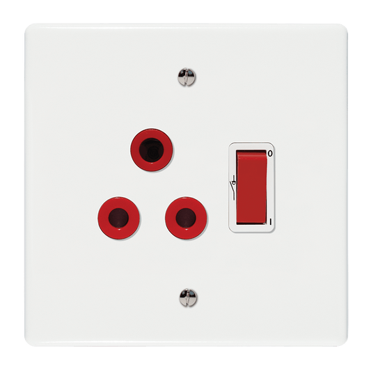 Crabtree Classic Red Double-Pole Switched Socket 164-1