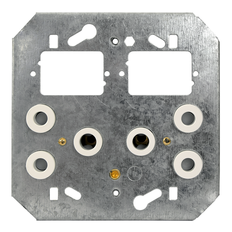 Crabtree Classic Double Separate Unswitched Socket 164-1 Modules on 4×4 Yoke
